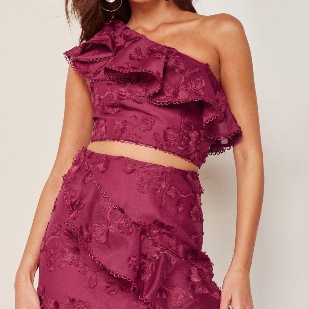 Anthropologie Ruffled One-Shoulder Top by Keepsake